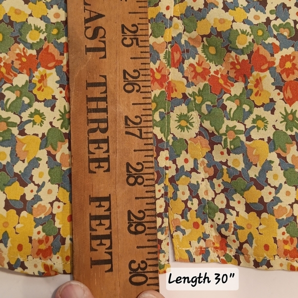 Central Falls Skirt Top Set Pull on Midi Wm Lg Button Up Yellow Floral Summer - Picture 15 of 16